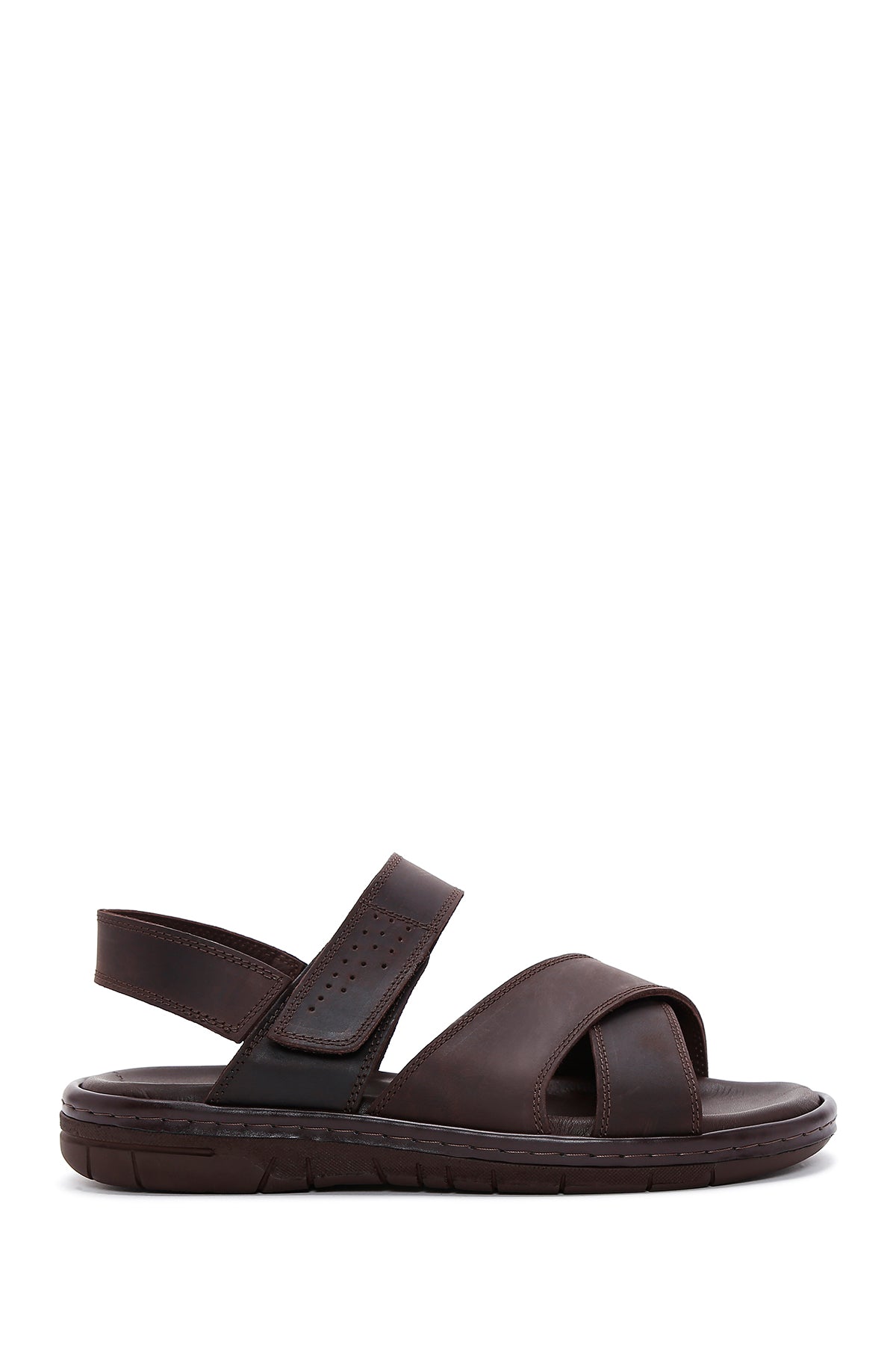 Men's Brown Nubuck Leather Sandals 23SFD6252V3 | Derimod