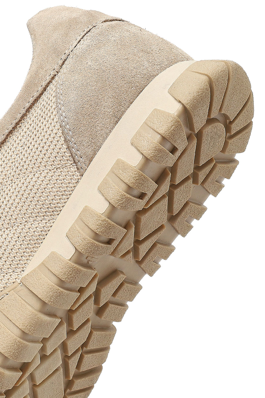 Women's Beige Lace-up Leather Sneaker