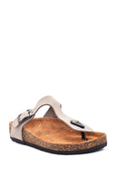 Women's Leather Nubuck Slippers | Derimod