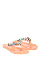 Women's Pink Stone Flip Flops | Derimod