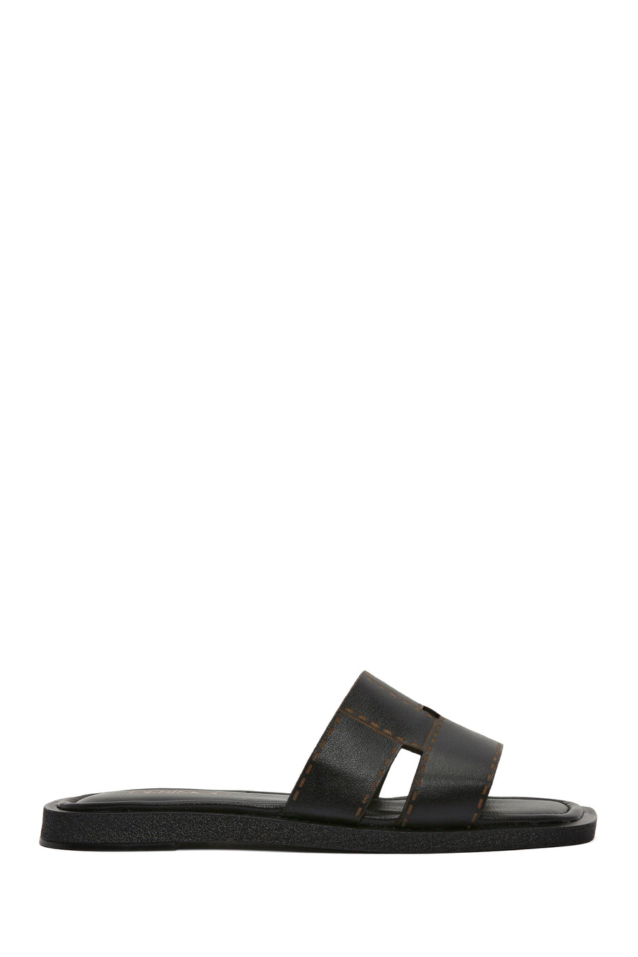 Women's Black Leather Slippers 25SFD180618 | Derimod