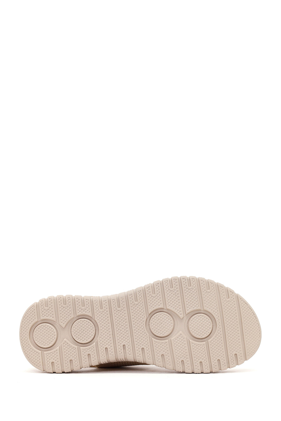 Women's Beige Strapped Thick-Soled Fabric Sandals