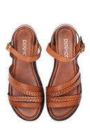 Women's Leather Braided Bodrum Sandals | Derimod
