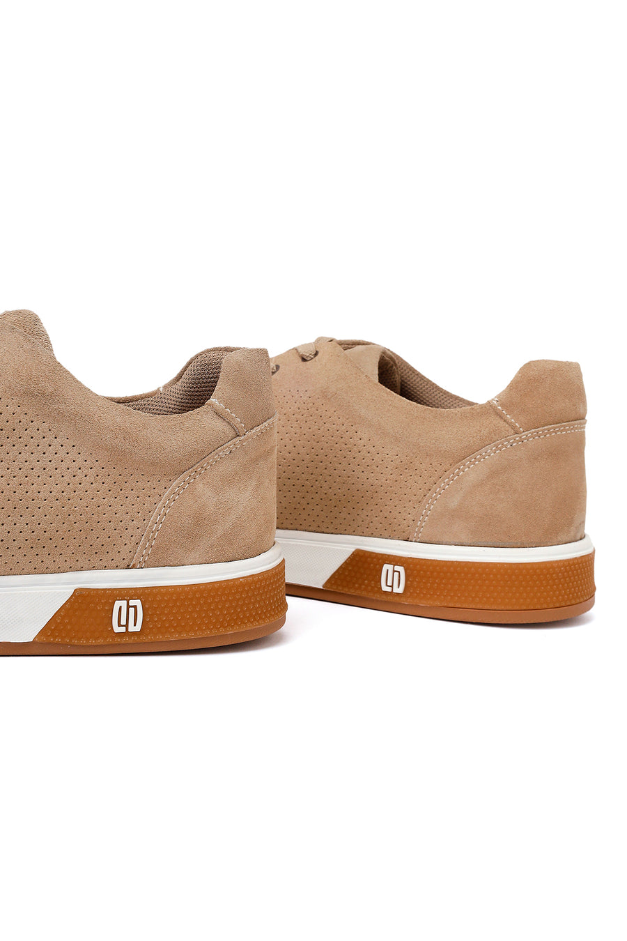 Male Beige Lace-Up Suede Leather Sneaker