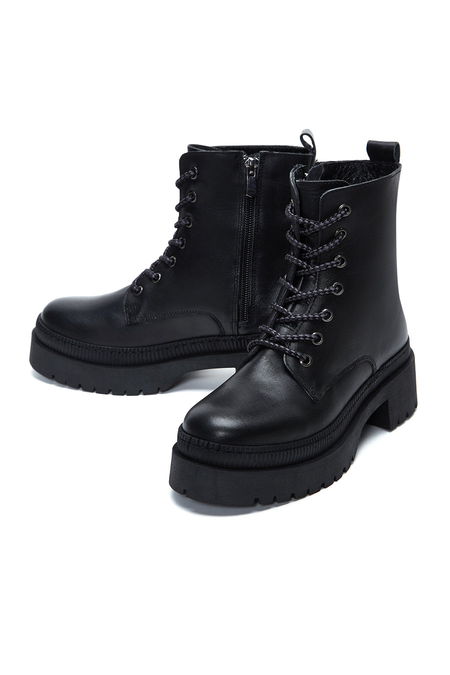 Women's Leather Zippered Boots