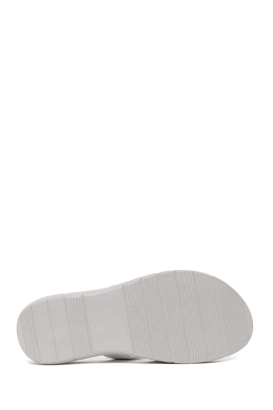 Woman White Wedge-Heel Leather Slipper