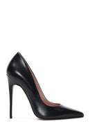 Women's Black Leather High Heel Stiletto | Derimod