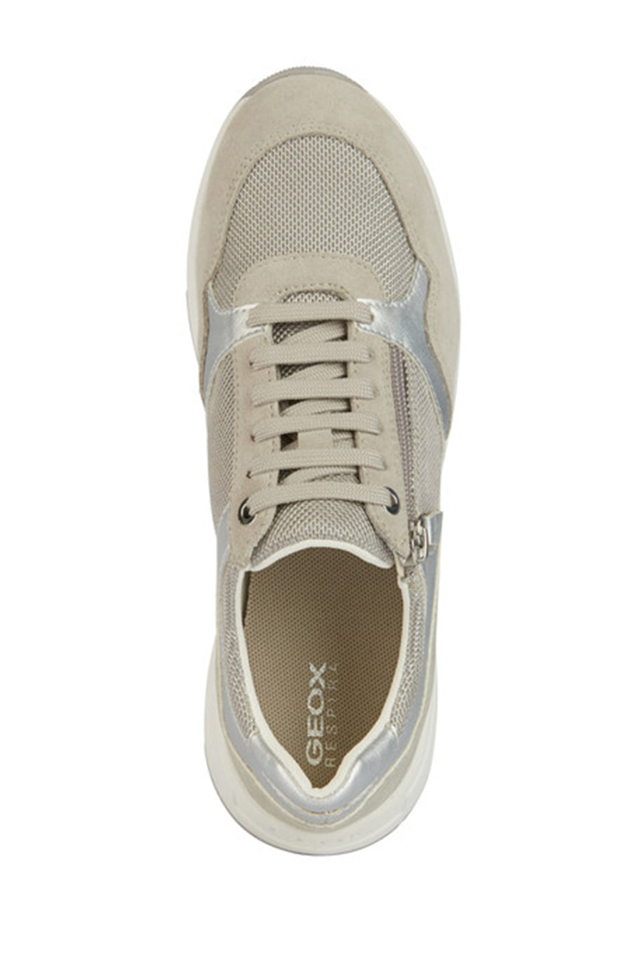 Geox Kadın Gri Bağcıklı Deri Sneaker