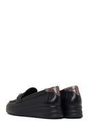 Kadın Siyah Tokalı Dolgu Topuklu Deri Comfort Loafer | Derimod