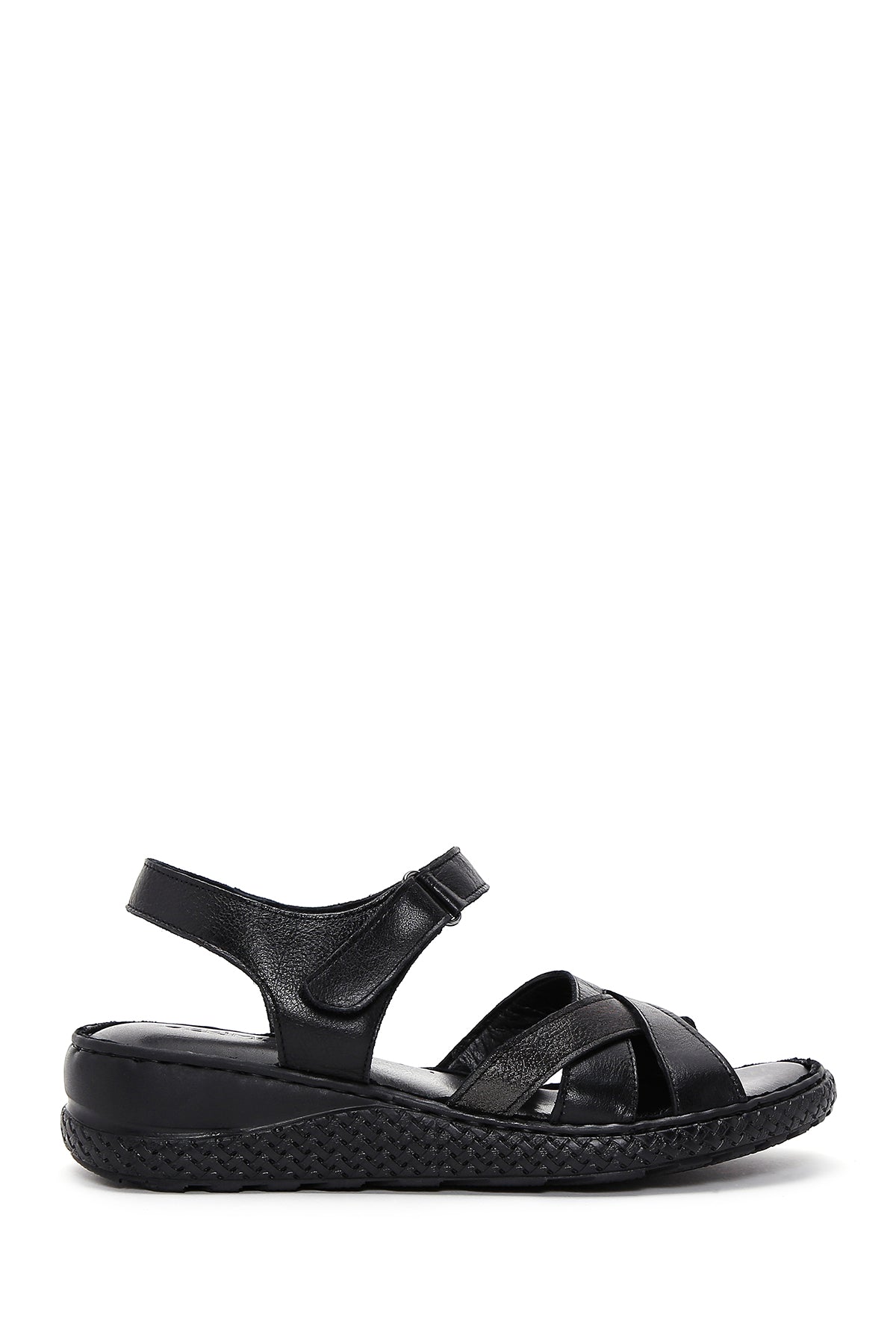 Kadın Siyah Deri Comfort Sandalet 23SFD320318 | Derimod