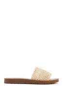 Women's Beige Straw Slippers | Derimod