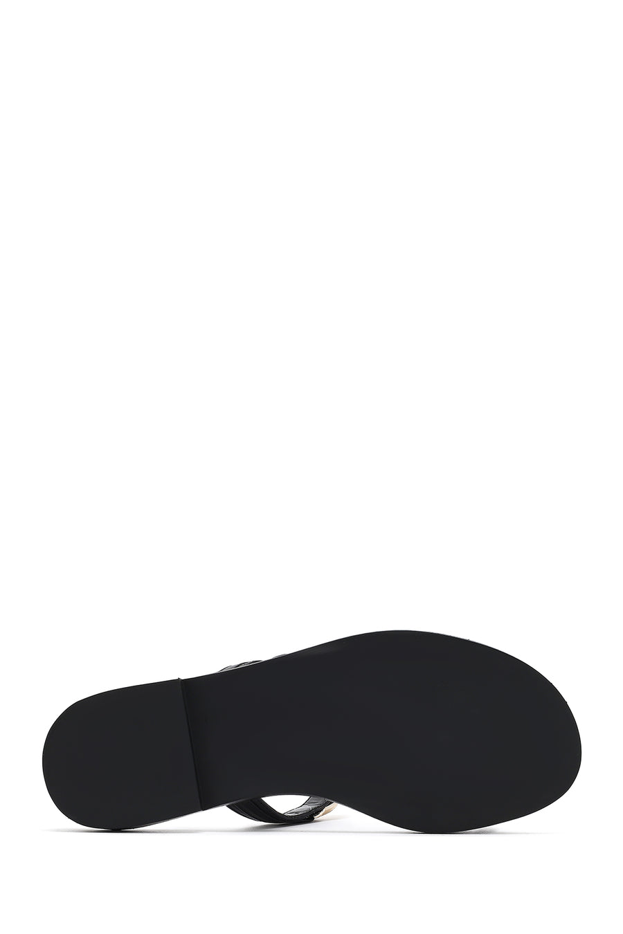 Women's Black Stoned Flip-Flop Leather Slippers