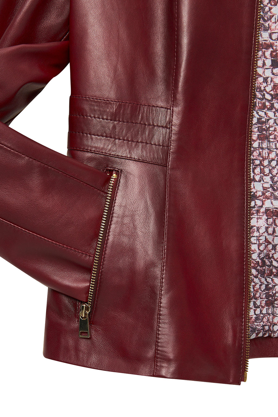 Lydia Kadın Kırmızı Regular Kısa Deri Ceket