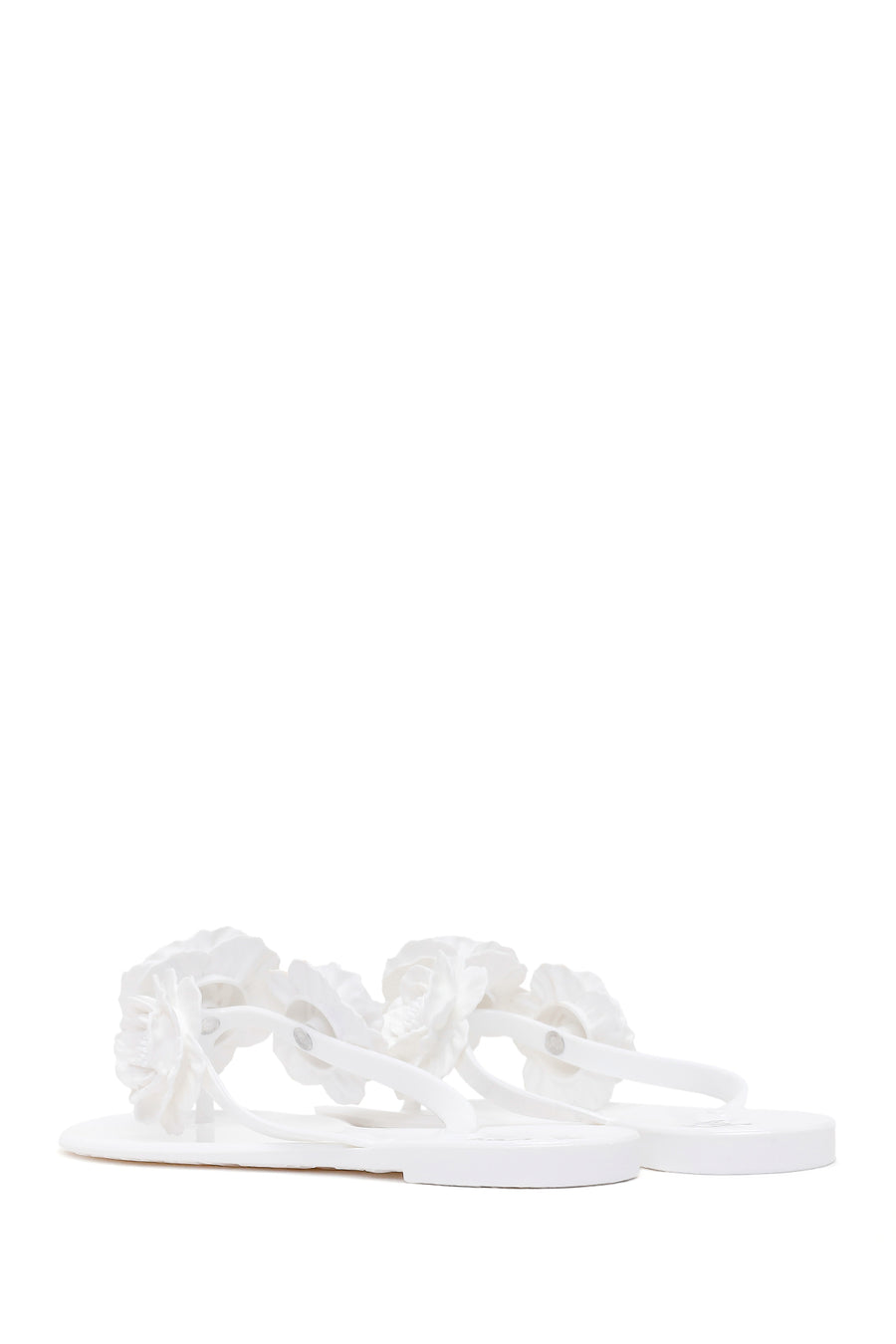 Woman White Floral Jelly Slipper