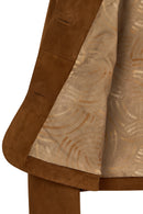 Trix Woman Brown Oversize Suede Leather Jacket | Derimod