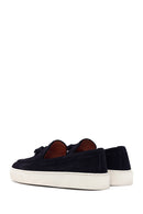 Derimod Fly Men's Navy Blue Suede Leather Casual Loafer | Derimod