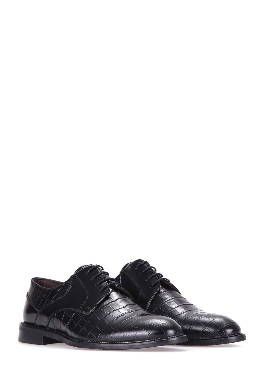 Crocodile Patterned Men's Leather Shoes