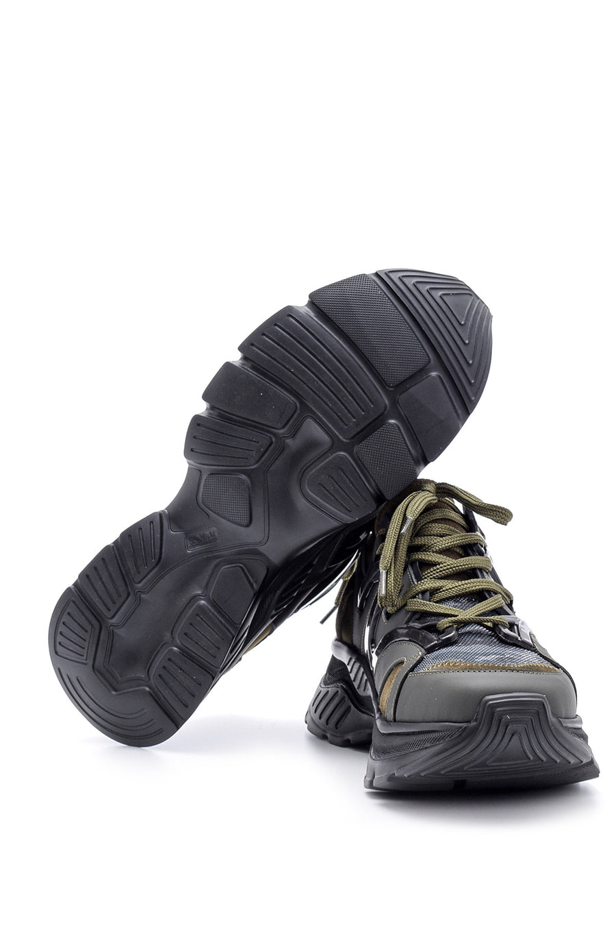 Erkek Süet Detaylı Deri Sneaker