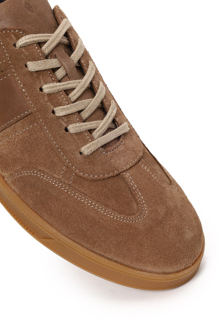 Erkek Vizon Bağcıklı Süet Deri Sneaker