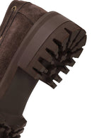 Woman Dark Mink Lace-Up Thick-Soled Suede Casual Shoes | Derimod