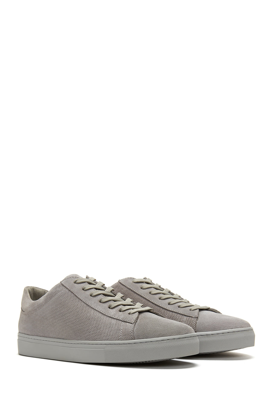 Erkek Gri Deri Süet Sneaker