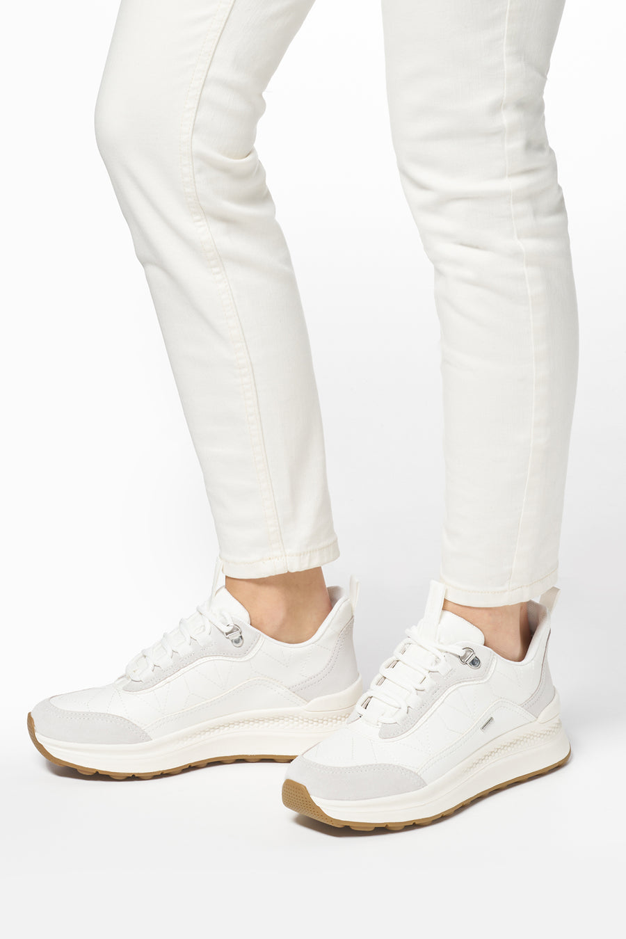 Geox Women's White Spherica Active X2 Abx Laced Waterproof Sneaker
