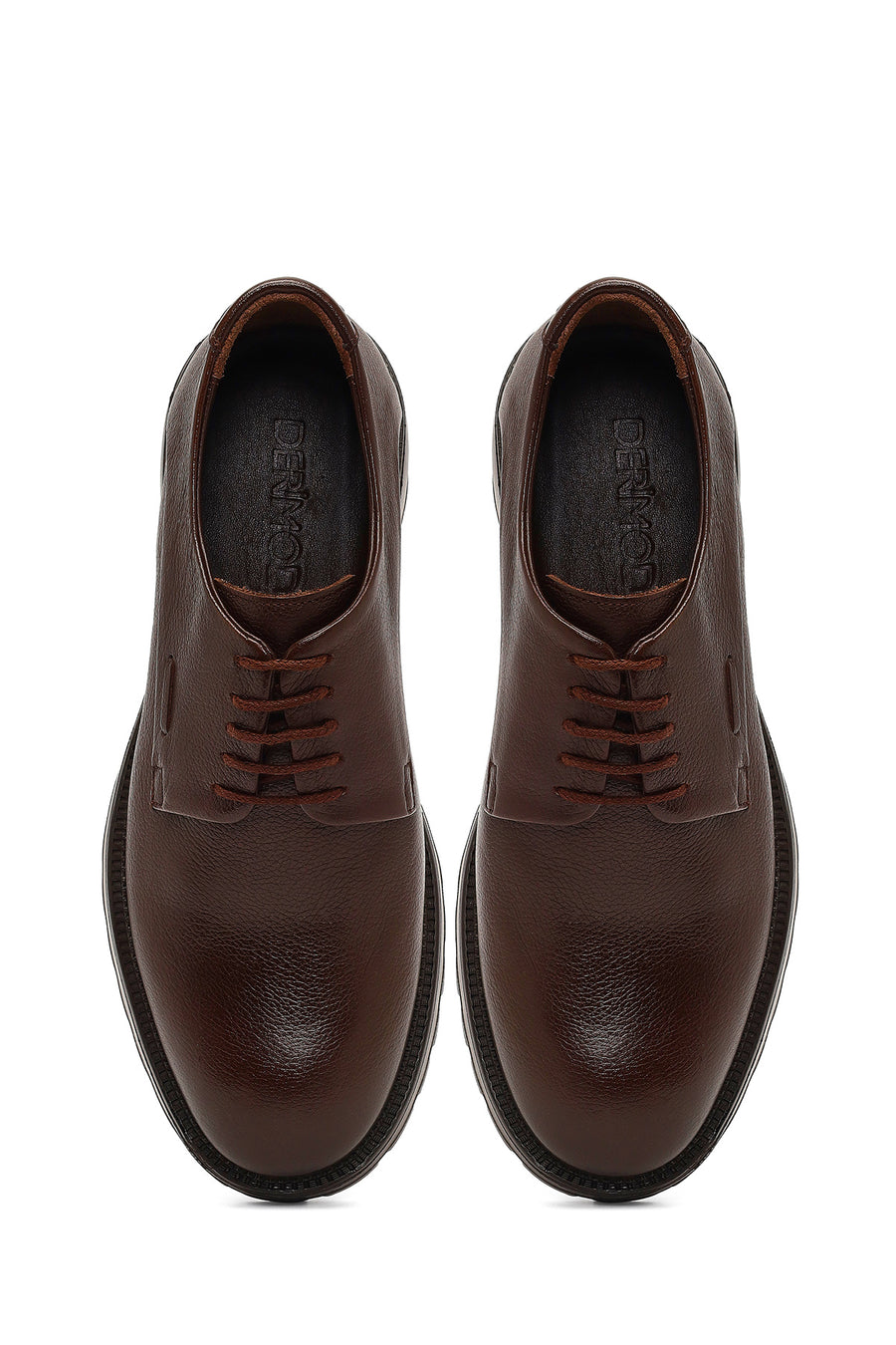 Men's Brown Lace-Up Leather Casual Shoes