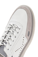 Men's White Laced Thick Heeled Leather Casual Sneaker | Derimod