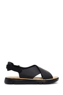 Camper Women's Black 80% Recycled Polyester 20% Leather Sandals | Derimod