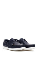 Men's Navy Blue Leather Casual Shoes | Derimod