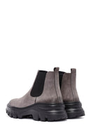 Men's Gray Nubuck Leather Chelsea Boots | Derimod