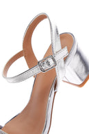 Women's Silver Ankle Strap Stone Sandals | Derimod