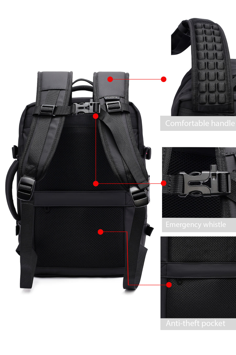 D-Pack Unisex Siyah Kumaş Sırt Çantası