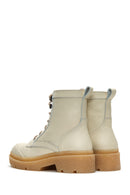 Women's Cream Leather Boots | Derimod