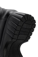 Woman Black Thick-Soled Zip Closure Leather Boots | Derimod