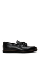 Erkek Siyah Deri Baskılı Casual Loafer | Derimod