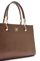 Women's Brown Long Strap Printed Handbag | Derimod