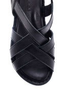 Women's Black Leather Comfort Sandals | Derimod
