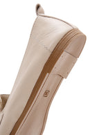 Women's Beige Leather Masculine Loafer | Derimod