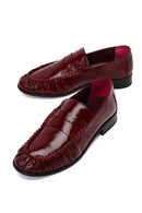 Kadın Bordo Deri Maskülen Loafer | Derimod