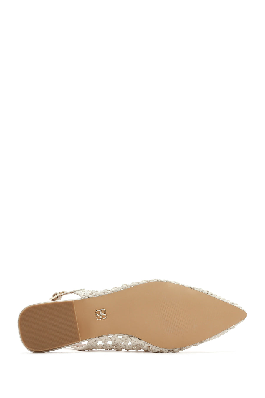 Women's Cream Knitted Open Back Ballerinas