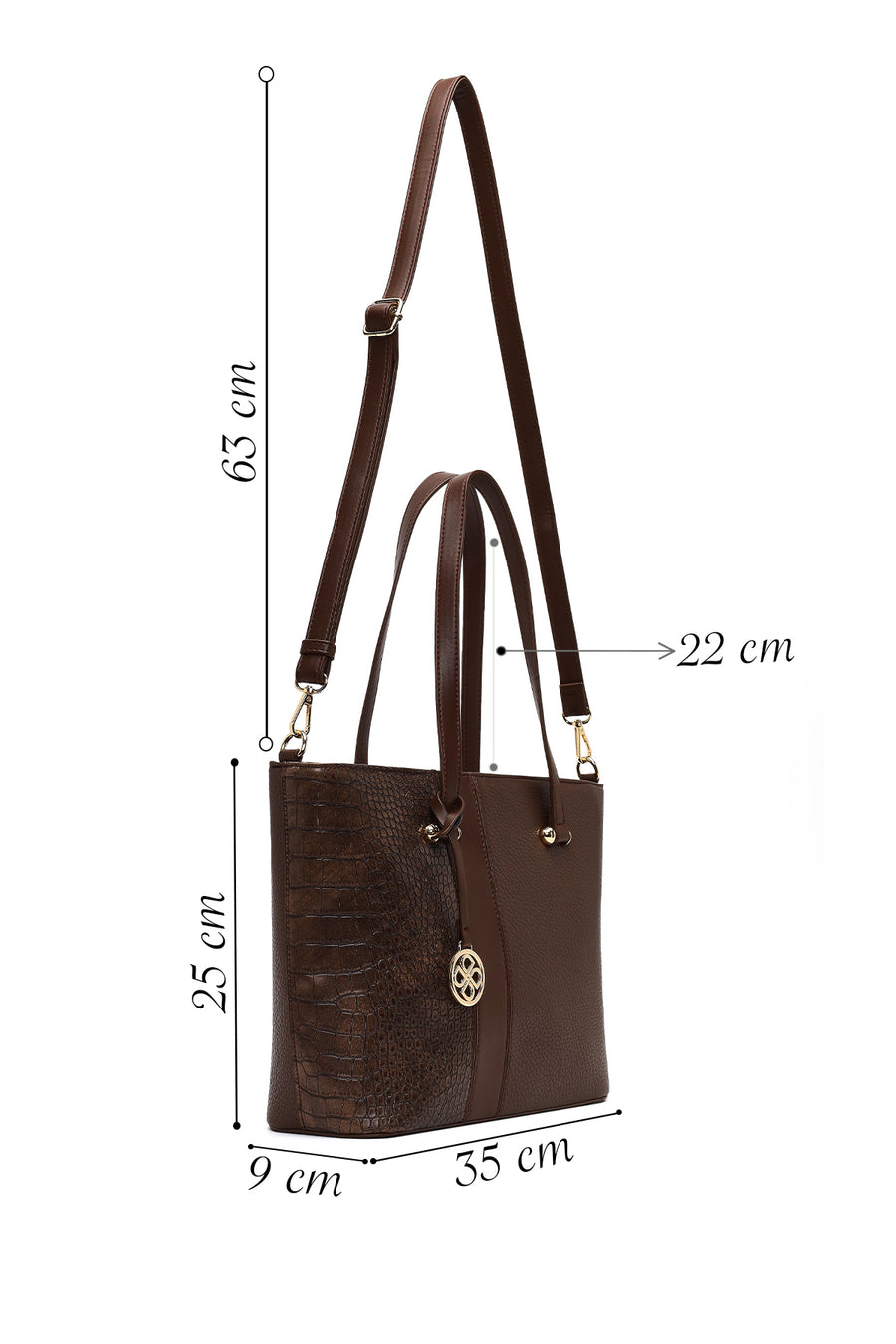 Woman Brown Long-Strap Shoulder Bag