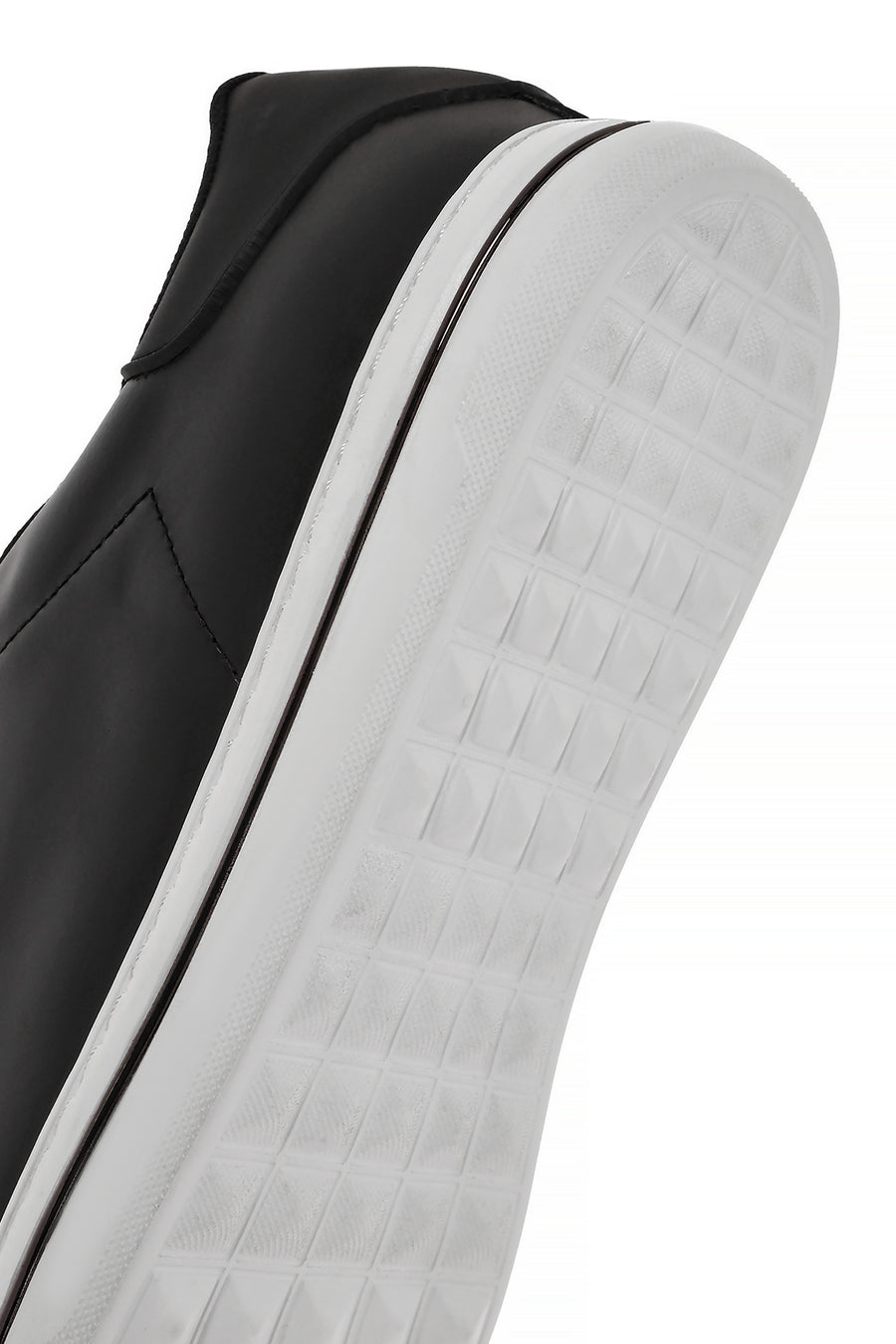 Men's Black Lace-up Leather Sneaker