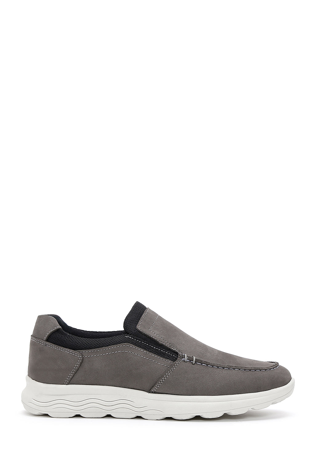 Erkek Gri Nubuk Deri Casual Loafer