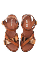 Women's Leather Crossbody Bodrum Sandals | Derimod