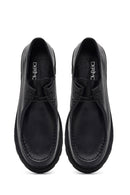 Woman Black Lace-up Leather Masculine Shoes | Derimod