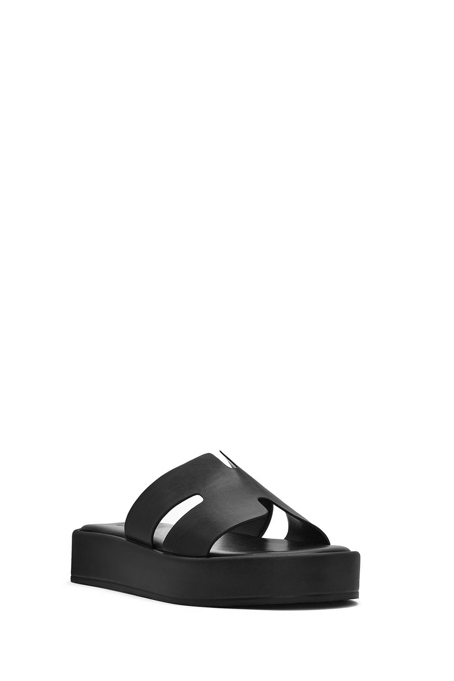 Women's Black Thick Soled Slippers