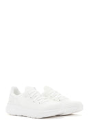 Derimod Zero Women's White Lace-Up Thick Soled Fabric Sneaker | Derimod