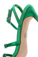 Women's Green Ankle Strap Thin Heel Sandals | Derimod