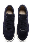 Men's Navy Blue Suede Leather Sneaker | Derimod